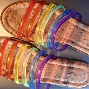 Rainbow Jelly sandals